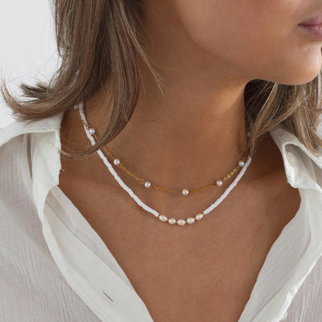 Estelle - Soft Pearl Necklace Stainless Steel