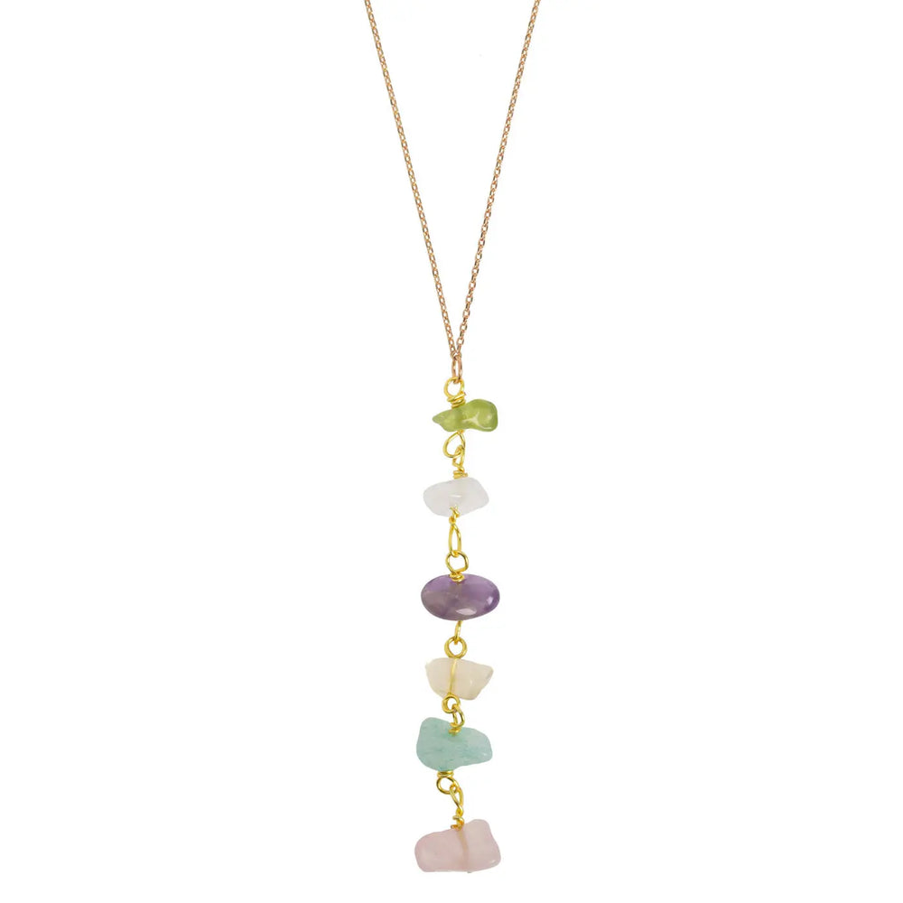 Larissa - Semi Precious Colorful Stones Lariat Necklace  | Timi of Sweden