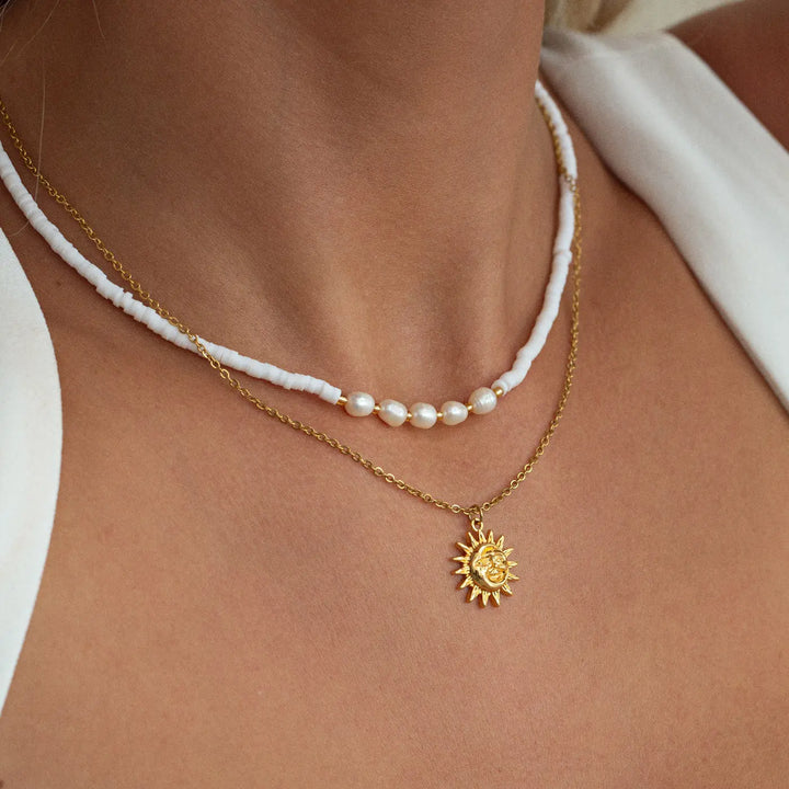 Zora - Pearl White Bead Necklace Timi of Sweden