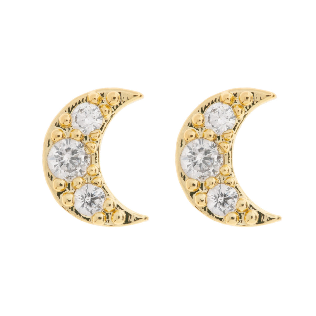 Joey - Crystal Moon Stud Earring