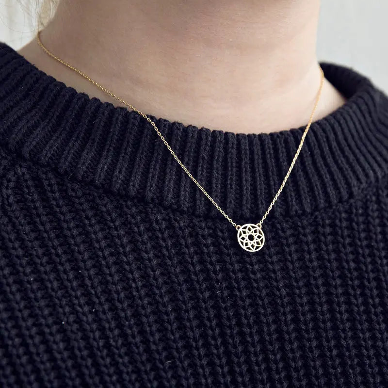 Mandala Necklace Gold