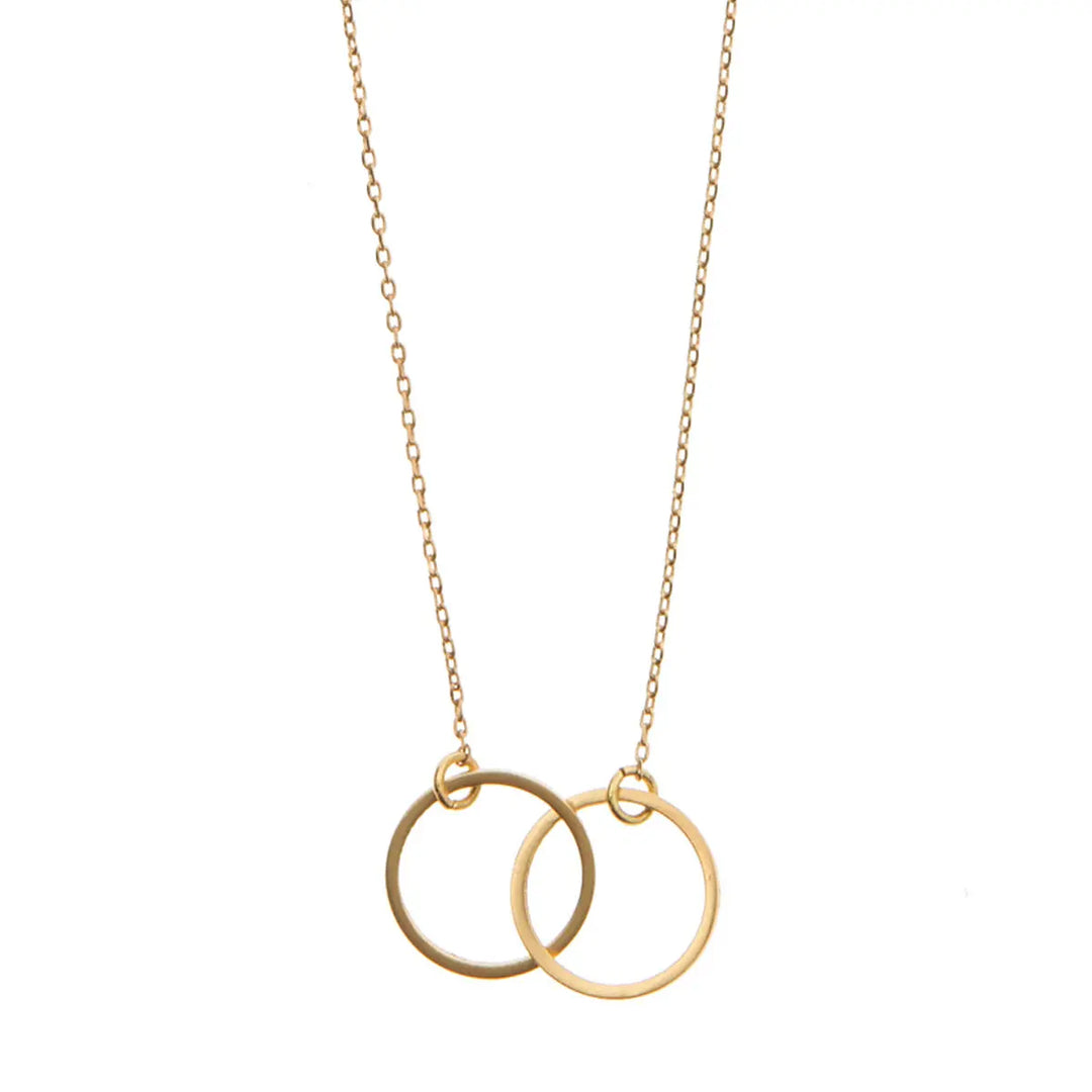 Double Circle Necklace Gold