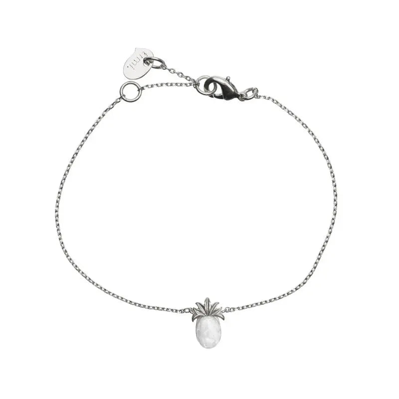 Pineapple & Stone Setting Bracelet Silver