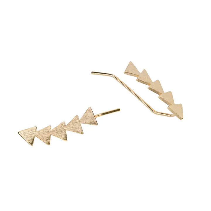 Five Triangle Earrings Gold