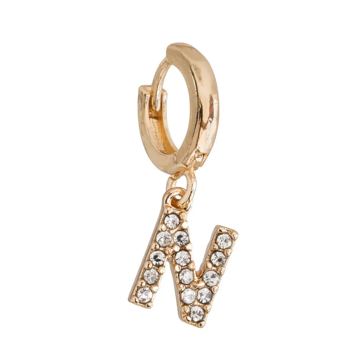 Crystal letter hoop N