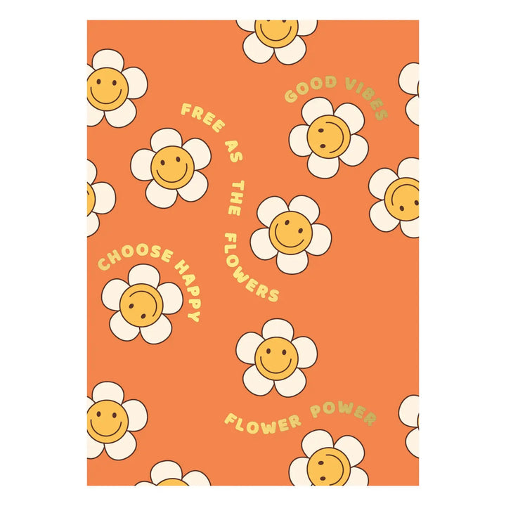 Flower Power Retro Postcard